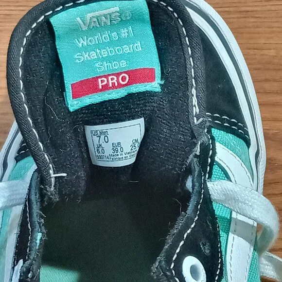 Men's Vans Old Skool Sneakers, Mint Green/Black/White, Size 7 - Picture 8 of 8